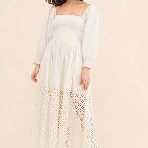 Free People Perfect storm midi dress Elegant White Maxi Dress with Lace Detail